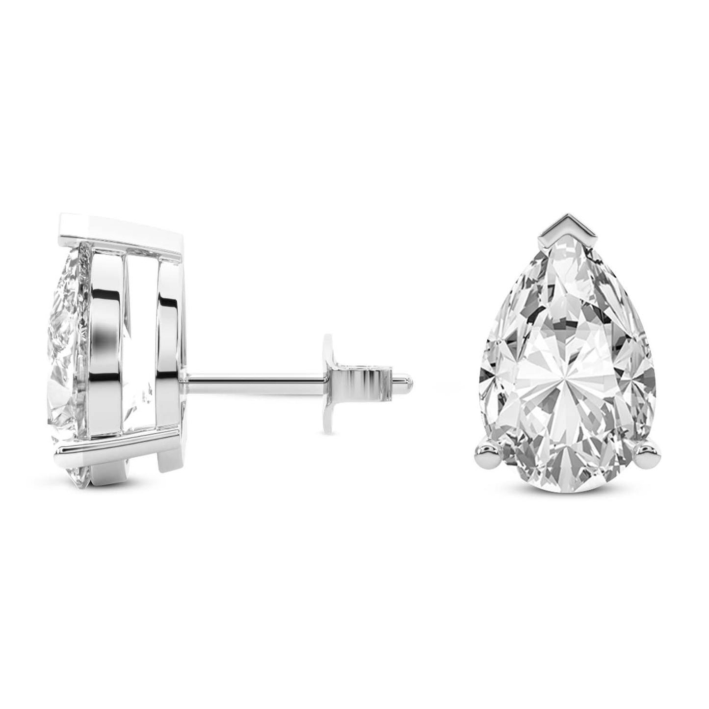 VVS Moissanite Pear-Shape Solitaire Earrings