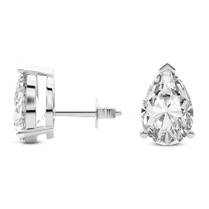 VVS Moissanite Pear-Shape Solitaire Earrings